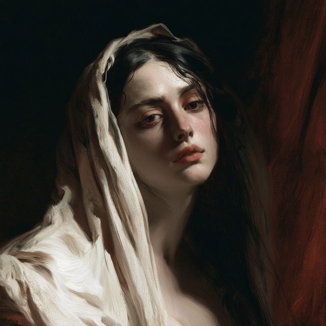 Ary Scheffer style, Midjourney V8.2, render 1 of 4