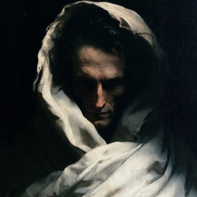 Ary Scheffer style, Midjourney V8.2, render 3 of 4