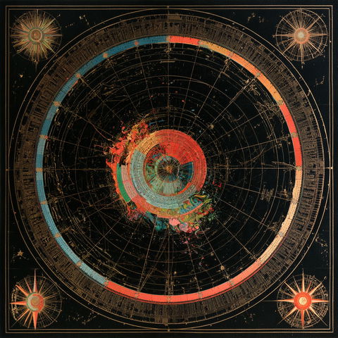 Astrological chart style (Techniques), Midjourney V8.2
