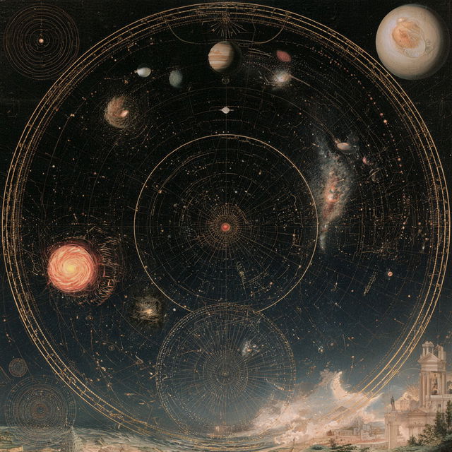 Astronomical chart style, Midjourney V8.2, render 2 of 4