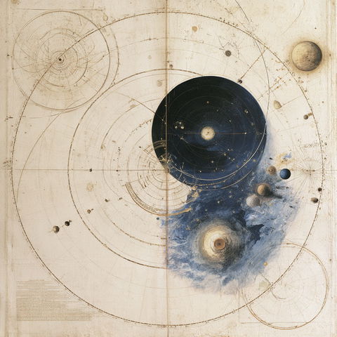 Astronomical chart style (Techniques), Midjourney V8.2
