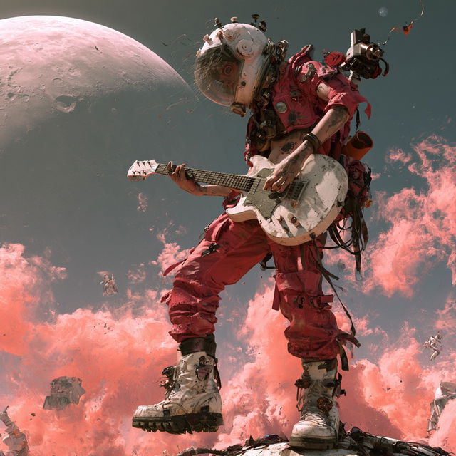 Astropunk style, Midjourney V8.2, render 2 of 4