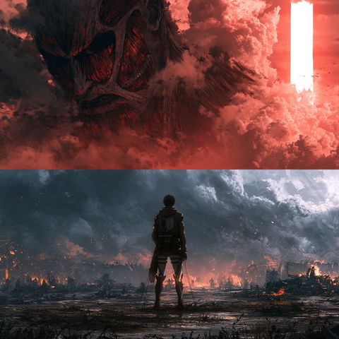 Attack on Titan style (Titles), Midjourney V8.2