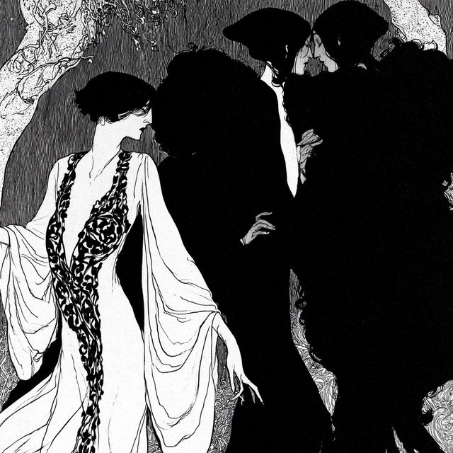 Aubrey Beardsley style, Midjourney V8.2, render 3 of 4