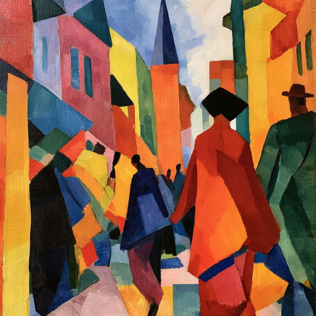 August Macke style, Midjourney V8.2, render 2 of 4