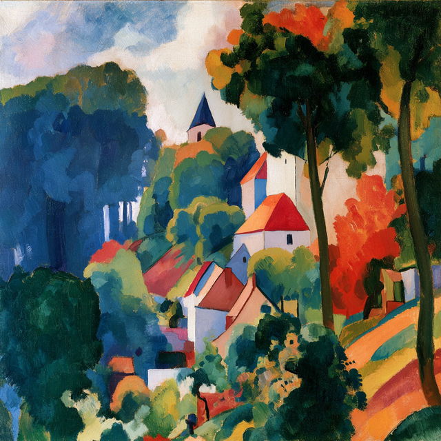 August Macke style, Midjourney V8.2, render 4 of 4