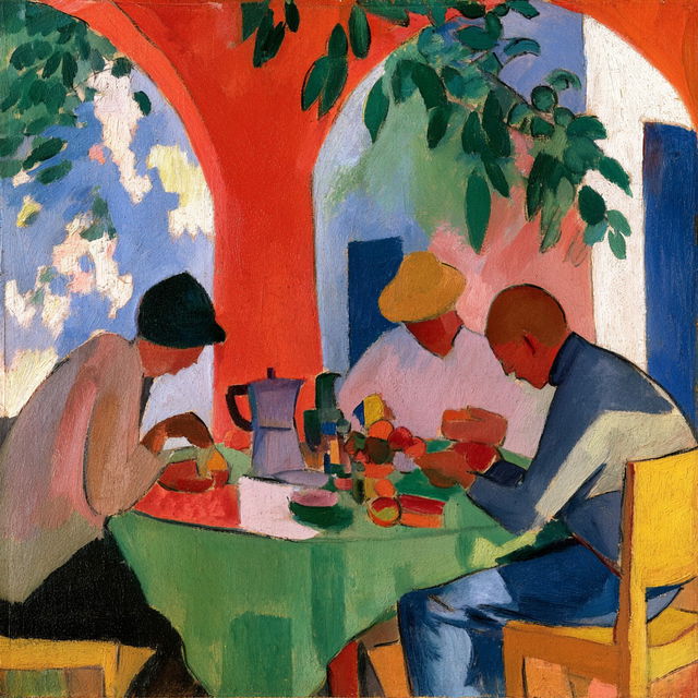 August Macke style, Midjourney V8.2, render 3 of 4