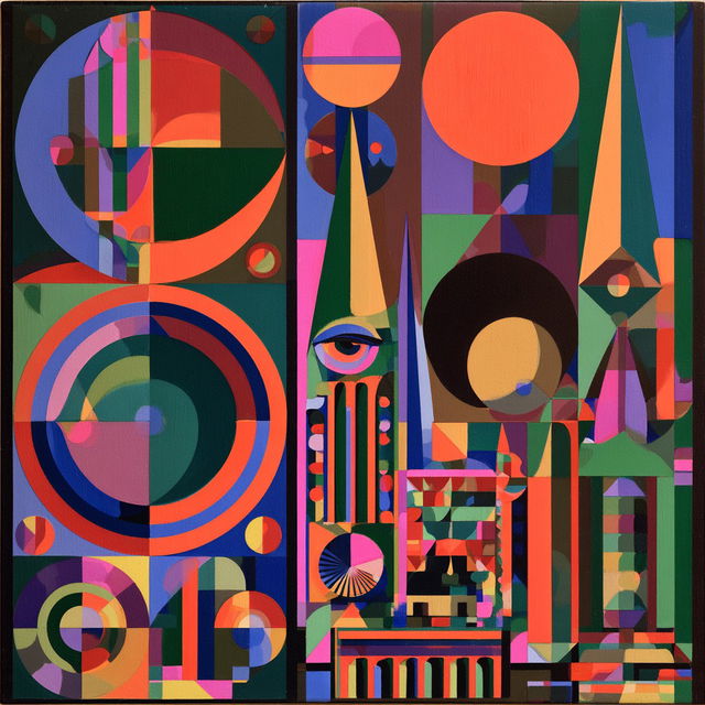 Auguste Herbin style, Midjourney V8.2, render 1 of 4