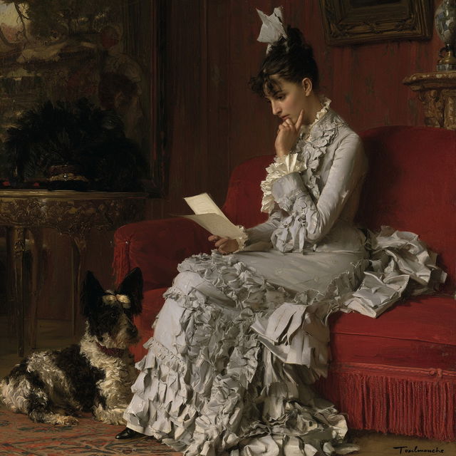 Auguste Toulmouche style, Midjourney V8.2, render 4 of 4
