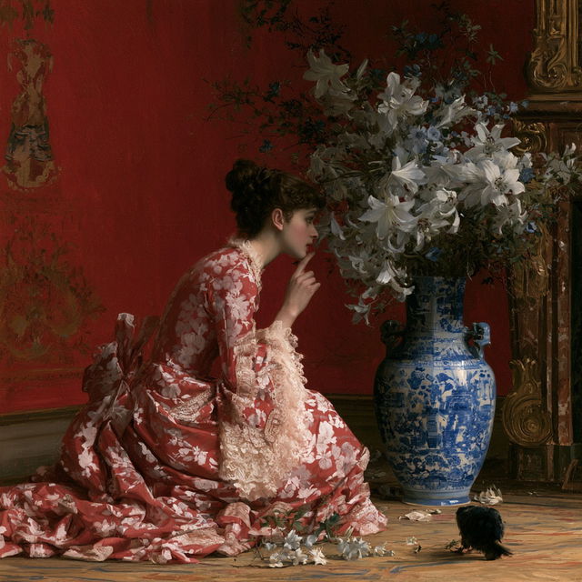 Auguste Toulmouche style, Midjourney V8.2, render 3 of 4