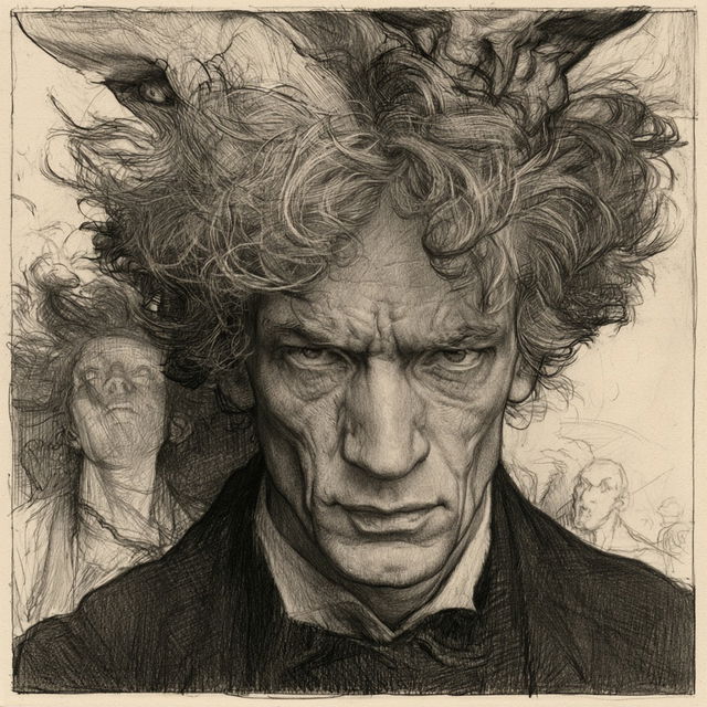 Austin Osman Spare style, Midjourney V8.2, render 2 of 4