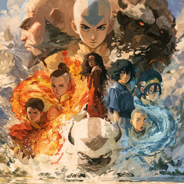 Avatar the Last Airbender style, Midjourney V8.2, render 3 of 4