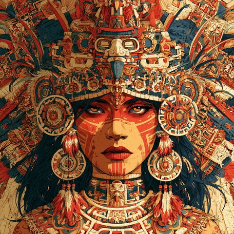 Aztec art style (Genres), Midjourney V8.2