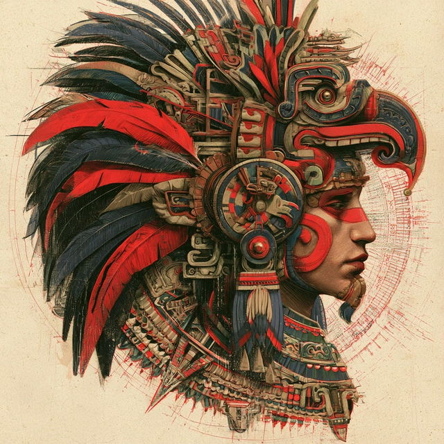 Aztec art style, Midjourney V8.2, render 1 of 4