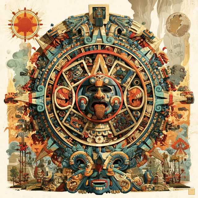 Aztec art style, Midjourney V8.2, render 3 of 4