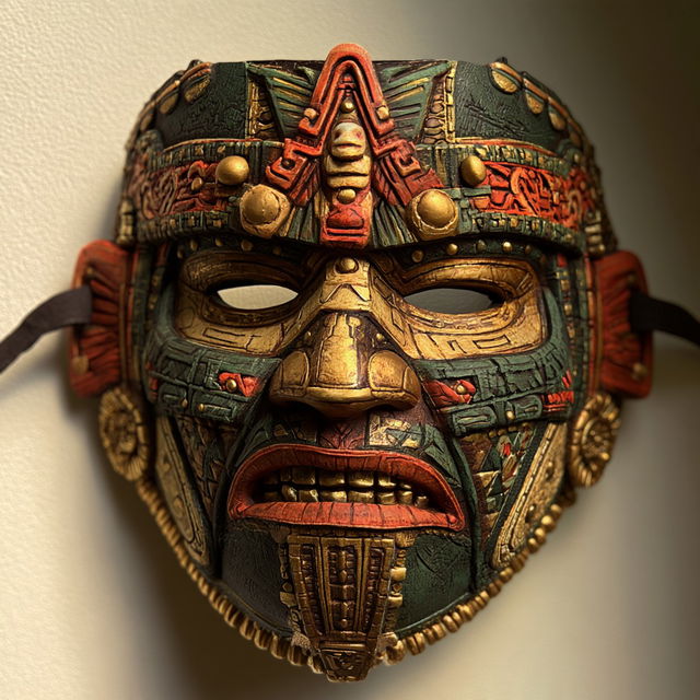 Aztec mask style, Midjourney V8.2, render 2 of 4