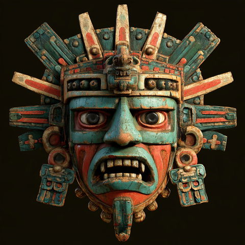 Aztec mask style (Genres), Midjourney V8.2
