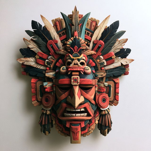 Aztec mask style, Midjourney V8.2, render 4 of 4