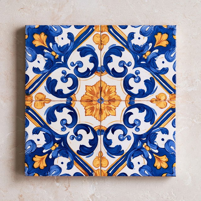 Azulejo style, Midjourney V8.2, render 2 of 4