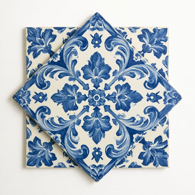 Azulejo style, Midjourney V8.2, render 1 of 4