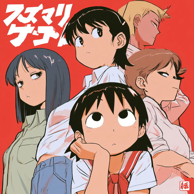 Azumanga Daioh style, Midjourney V8.2, render 1 of 4