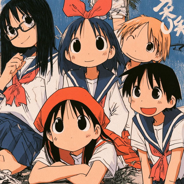 Azumanga Daioh style, Midjourney V8.2, render 4 of 4