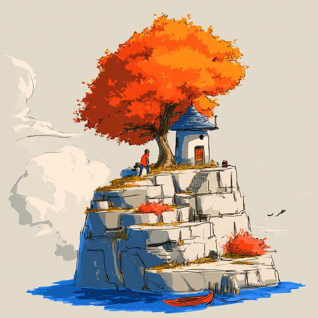 Orangewater Island Tattoo style, Midjourney V8.2, render 2 of 4
