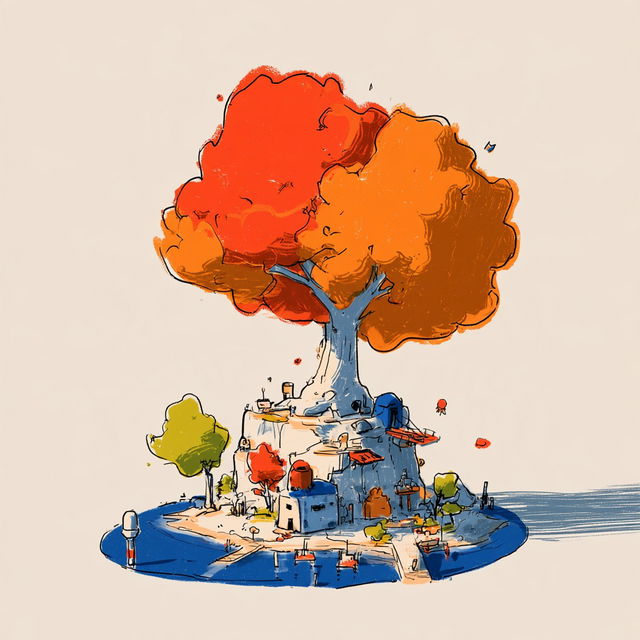 Orangewater Island Tattoo style, Midjourney V8.2, render 1 of 4