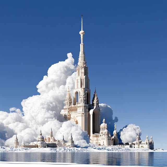 Clouds Cast in Porcelain style, Midjourney V8.2, render 2 of 4
