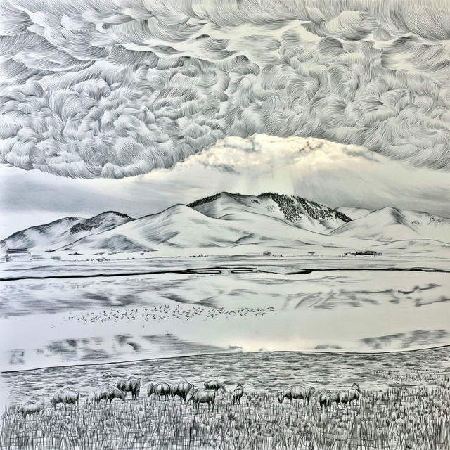 Hyphal Mountain Reverberation style, Midjourney V8.2, render 2 of 4