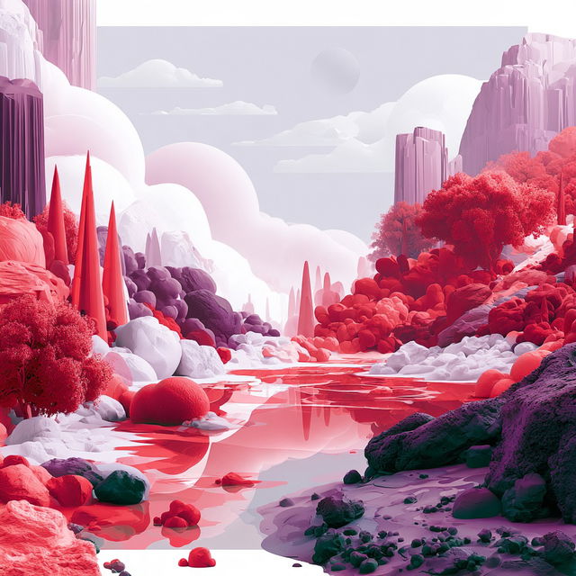 Rounded Chromatopia style, Midjourney V8.2, render 4 of 4
