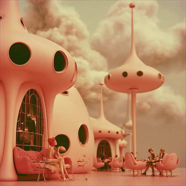 Peachfold Xenoscenics style, Midjourney V8.2, render 3 of 4