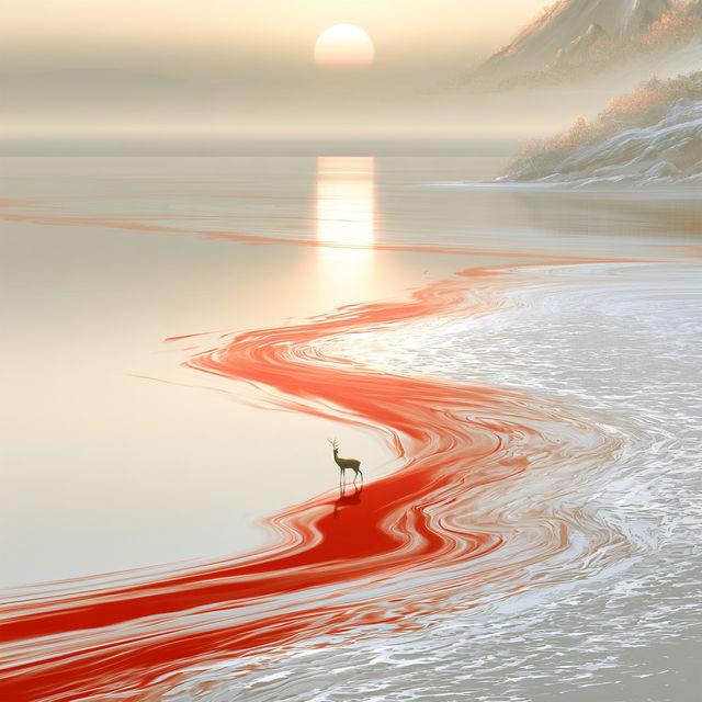 Fluvial Surrealism style, Midjourney V8.2, render 2 of 4