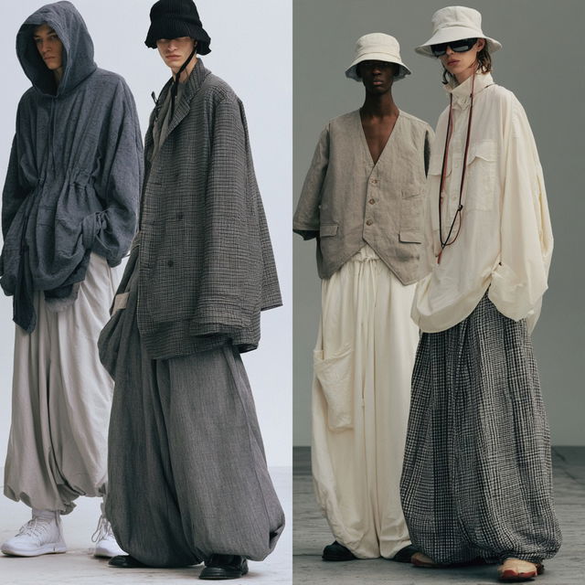 Baggy fashion style, Midjourney V8.2, render 2 of 4