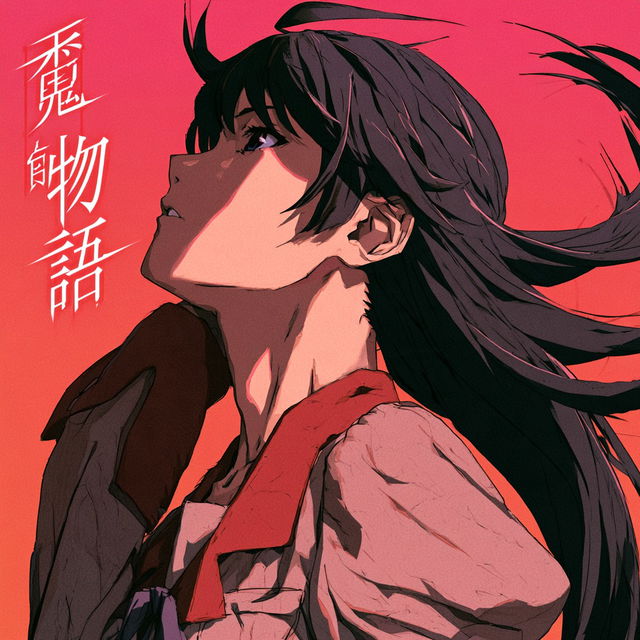 Bakemonogatari style, Midjourney V8.2, render 2 of 4