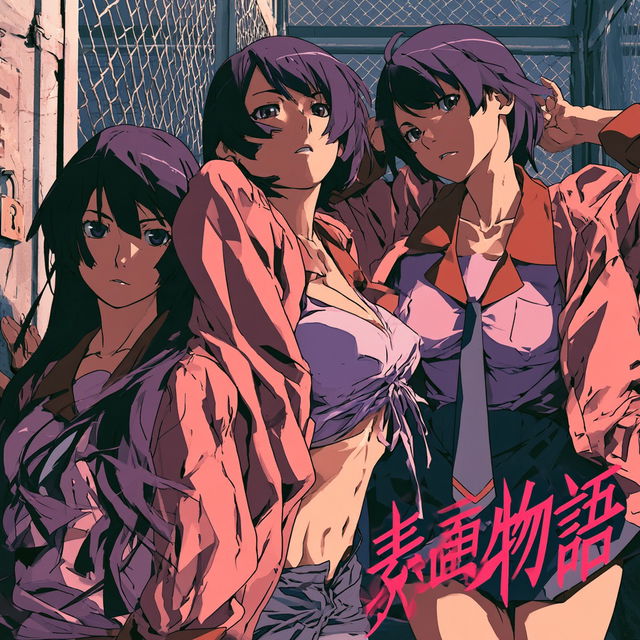 Bakemonogatari style, Midjourney V8.2, render 4 of 4