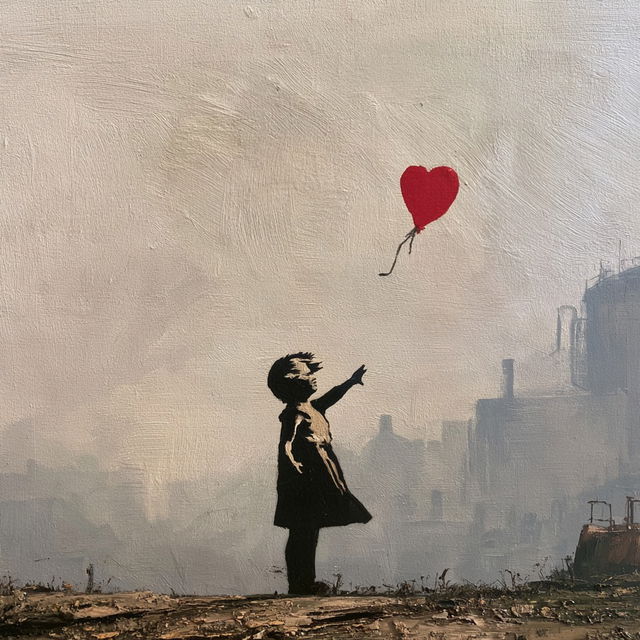 Banksy style, Midjourney V8.2, render 2 of 4