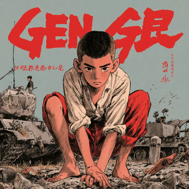 Barefoot Gen style, Midjourney V8.2, render 2 of 4