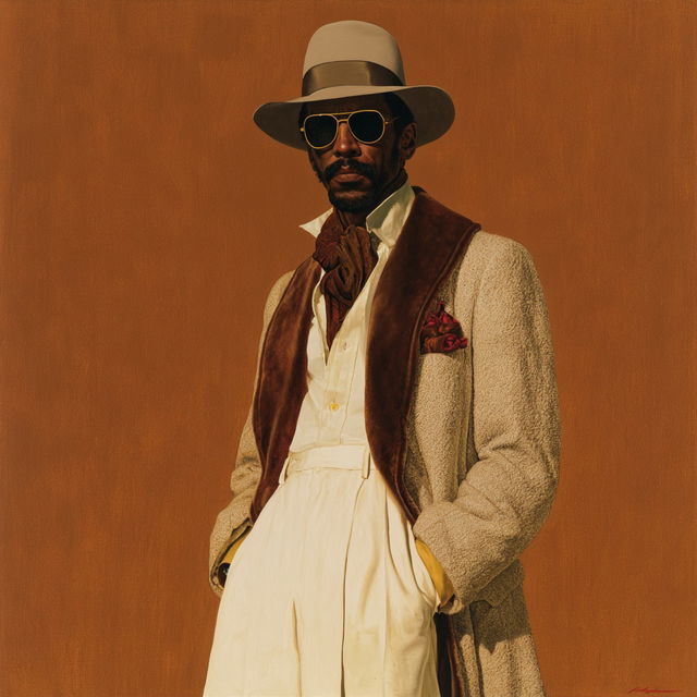 Barkley L. Hendricks style, Midjourney V8.2, render 2 of 4