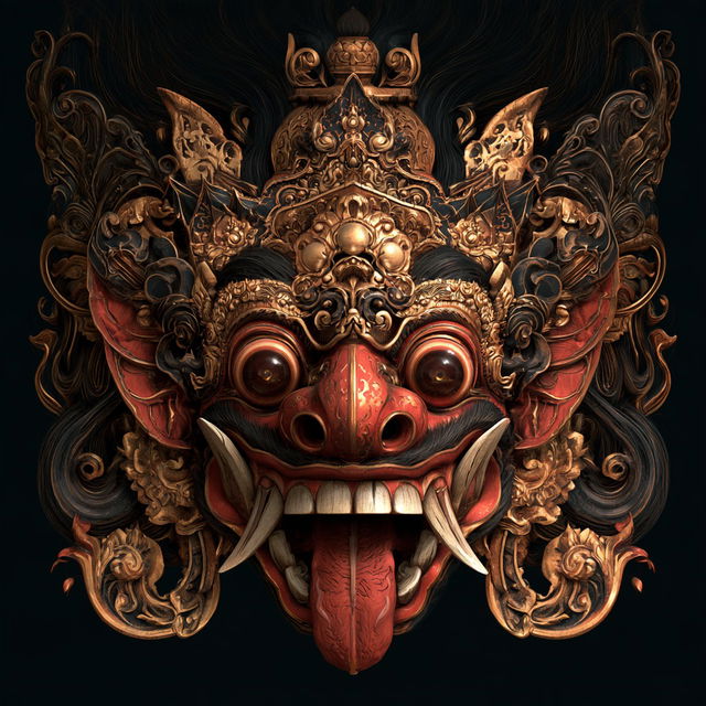 Barong mask style, Midjourney V8.2, render 2 of 4