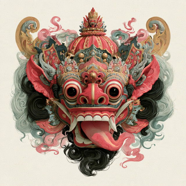 Barong mask style, Midjourney V8.2, render 3 of 4