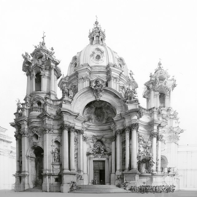 Baroque architecture style, Midjourney V8.2, render 2 of 4