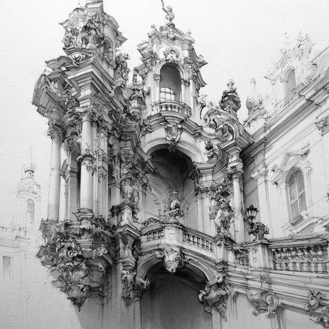 Baroque architecture style, Midjourney V8.2, render 4 of 4