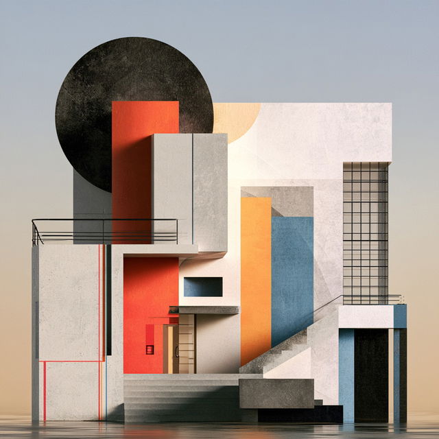 Bauhaus style, Midjourney V8.2, render 4 of 4