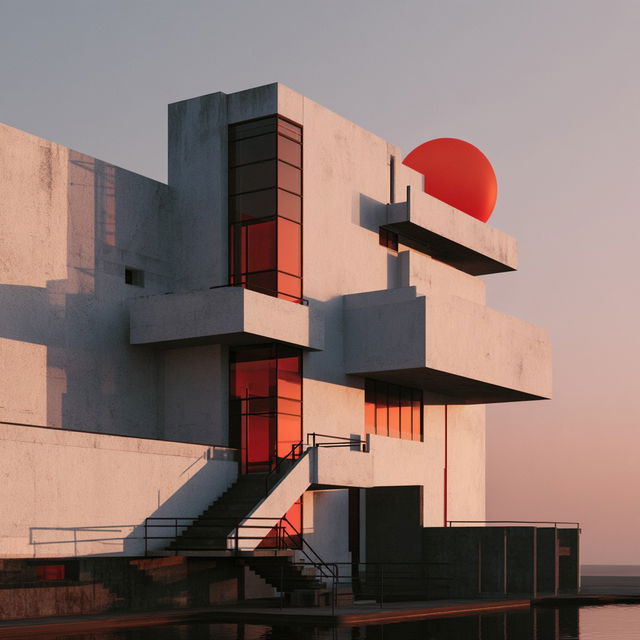 Bauhaus style, Midjourney V8.2, render 3 of 4