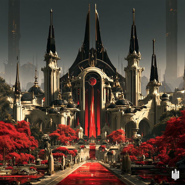 Forge Cathedralism style, Midjourney V8.2, render 2 of 4