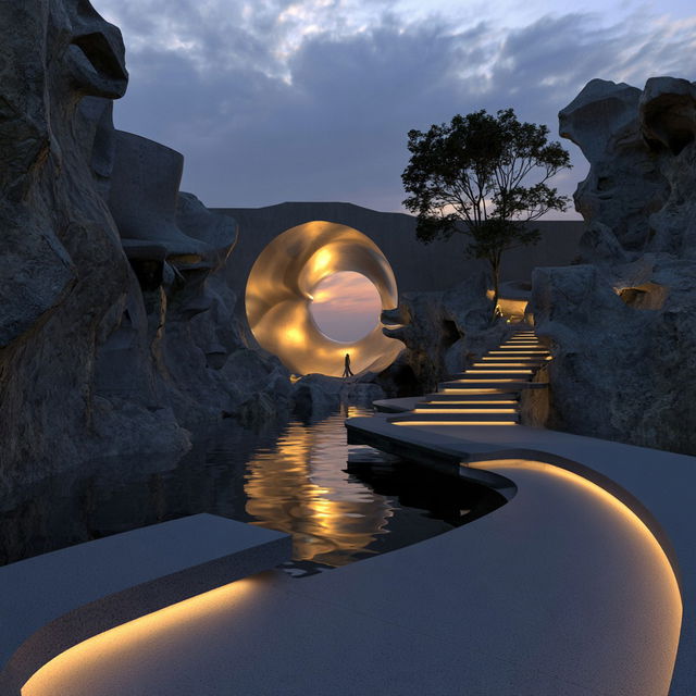 Nacreous Underworld style, Midjourney V8.2, render 2 of 4