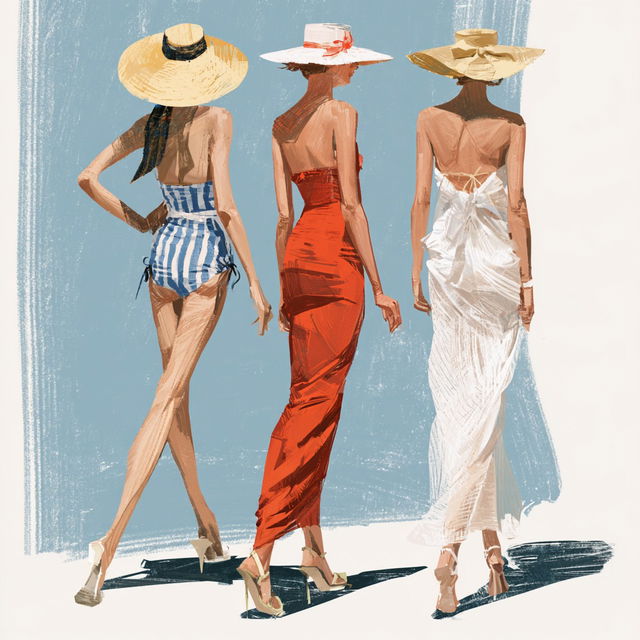 Beachwear fashion style, Midjourney V8.2, render 1 of 4