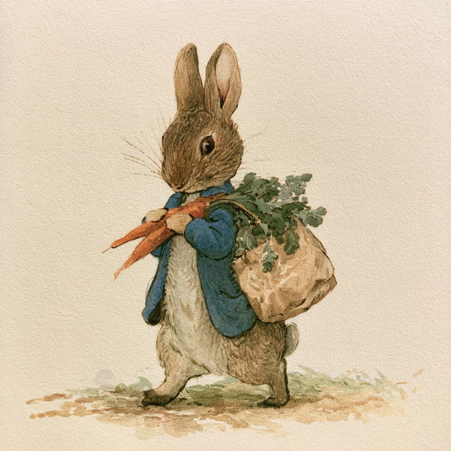 Beatrix Potter style, Midjourney V8.2, render 3 of 4