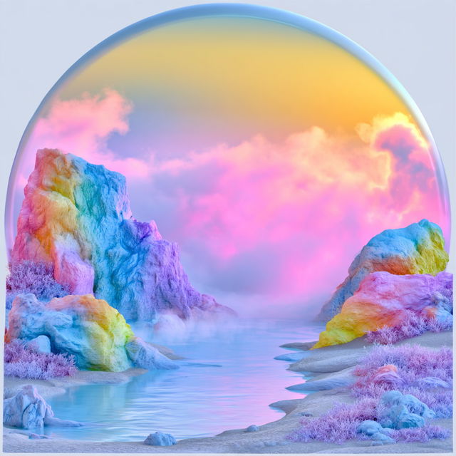 Opaline Mask Fluidics style, Midjourney V8.2, render 1 of 4